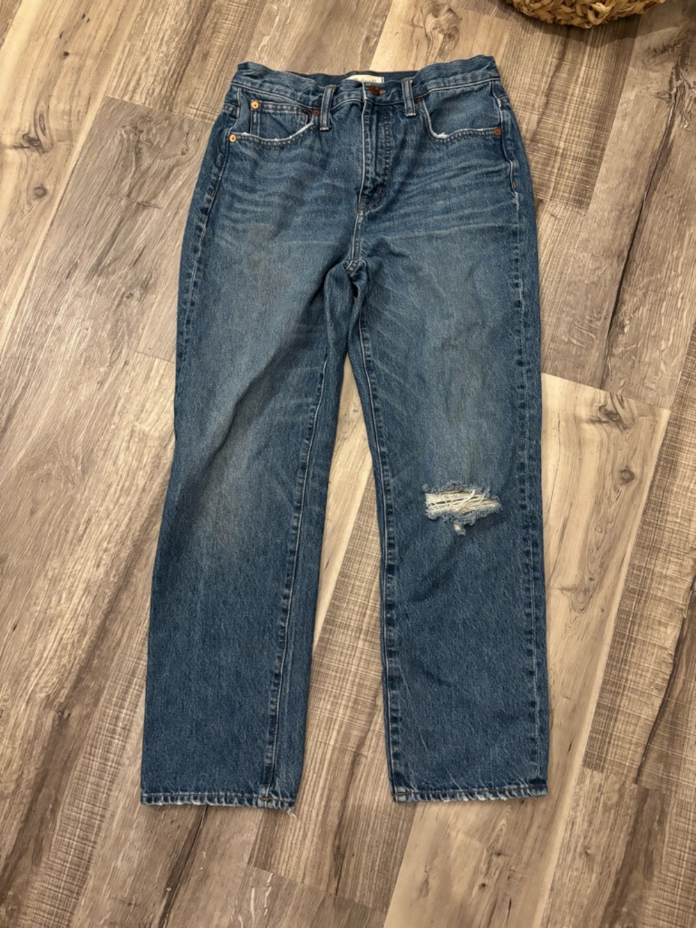 Madewell Classic Distressed Blue Denim Jeans